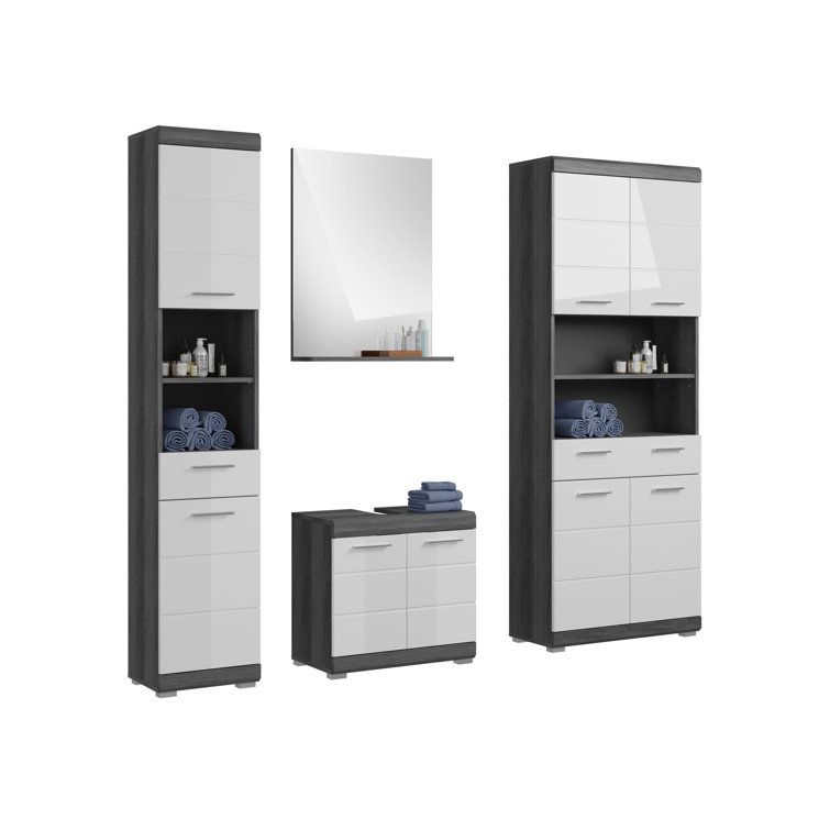 Ebern Designs Haruhiko Bathroom Furniture Set with Mirror Wayfair.co.uk